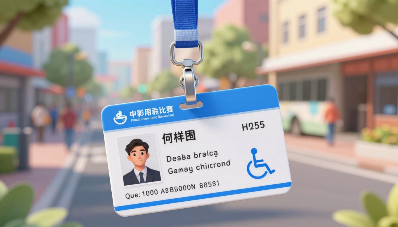 An accessible disability identification card resting in a person's open hands